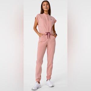 Figs UNSEALED Rafaela Cargo ScrubJumpsuit in Pinksand